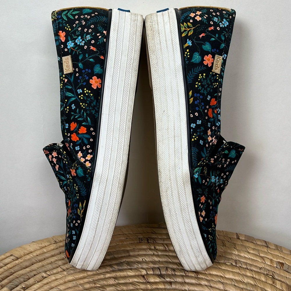 Keds Women's Black Floral Slip-On Sneakers - Picture 5 of 8
